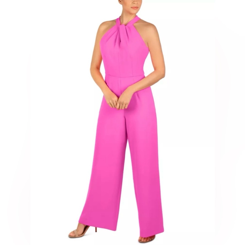 NWT Julia Jordan sleeveless  Pink Halter Jumpsuit SZ 4
